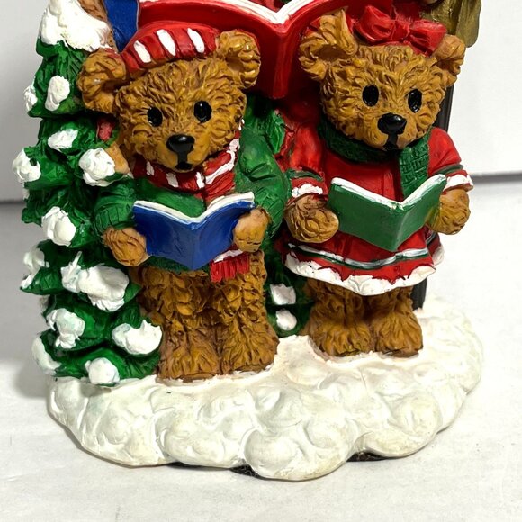 Hollybeary USA Carolling Bears Christmas Village Decoration 1995 - Picture 4 of 6